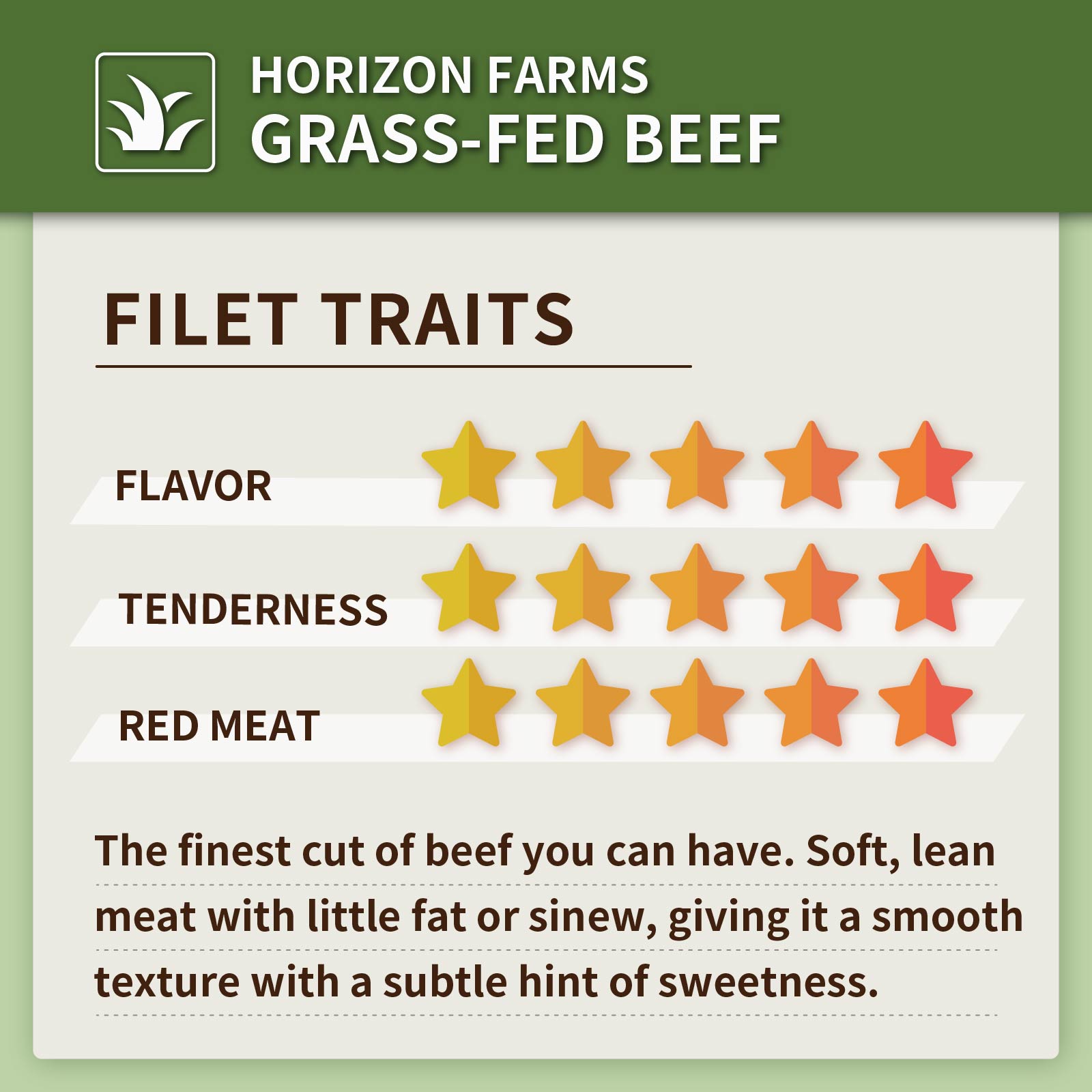 Certified Organic Grass-Fed Beef Filet Steak from Australia (200g) - Horizon Farms