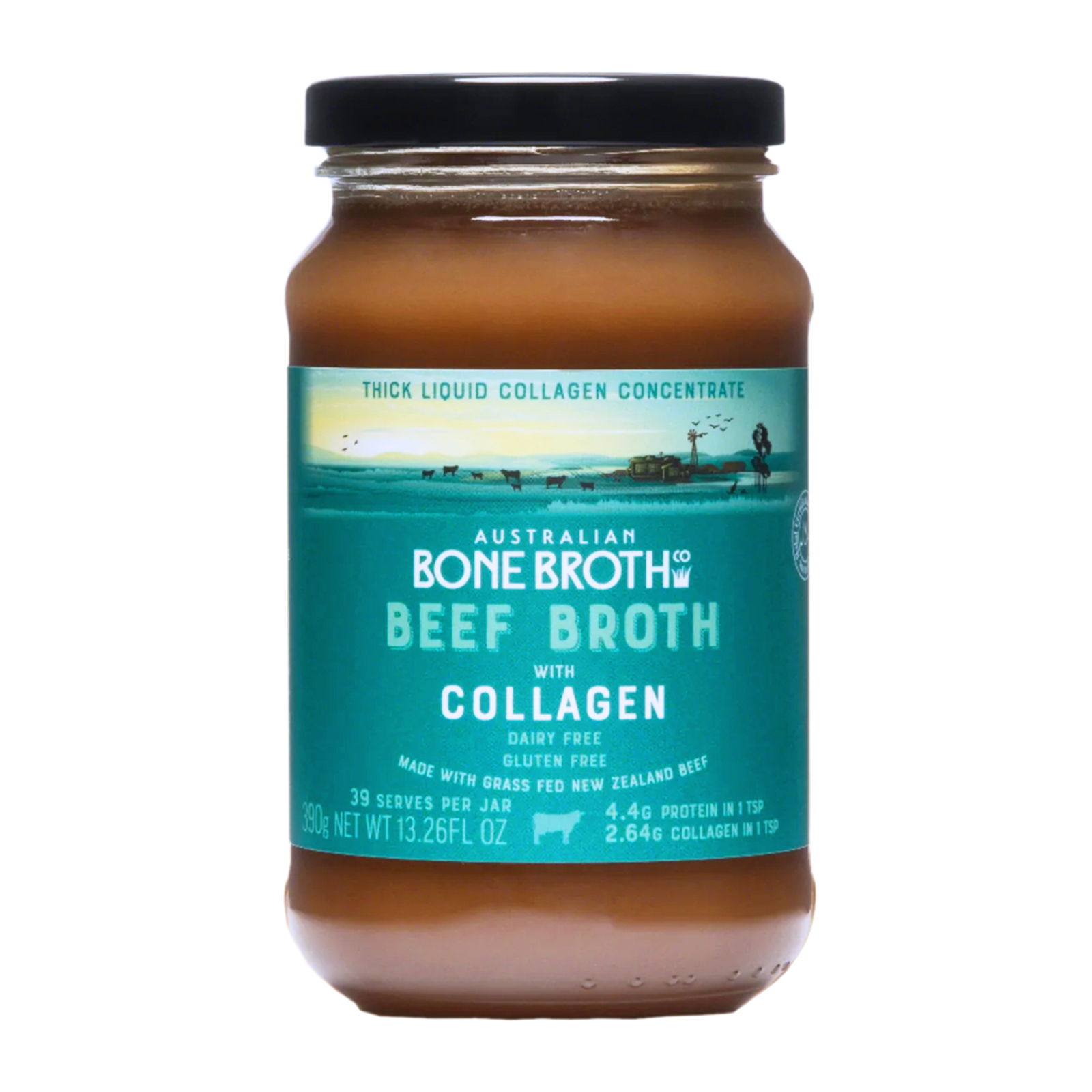 All-Natural Grass-Fed Beef Bone Broth Concentrate with Collagen (390g/39 Servings) - Horizon Farms