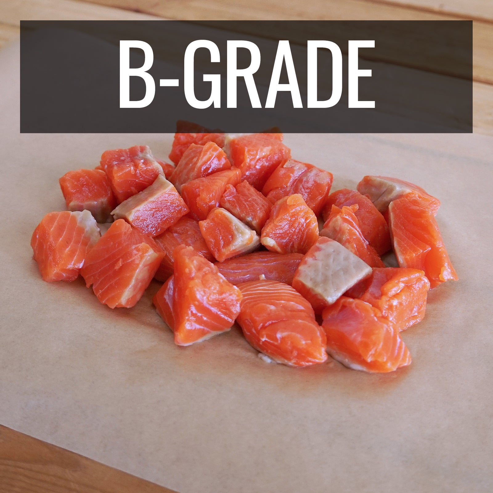 Wild-Caught Sashimi Grade Sockeye Salmon Dice Cuts from Canada B-Grade (200g) Best By: March 9th, 2025