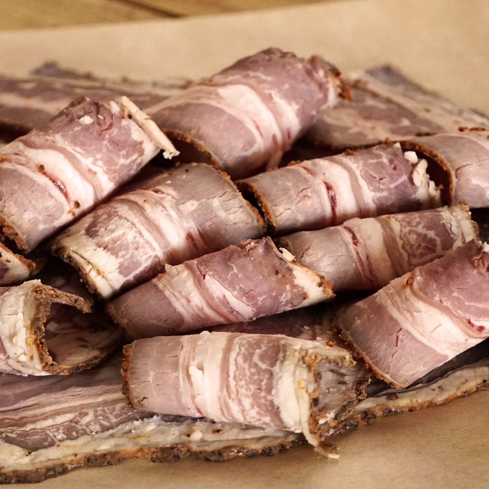 All-Natural Grass-Fed Beef Sugar-Free Smoked Pastrami Bacon (200g) - Horizon Farms