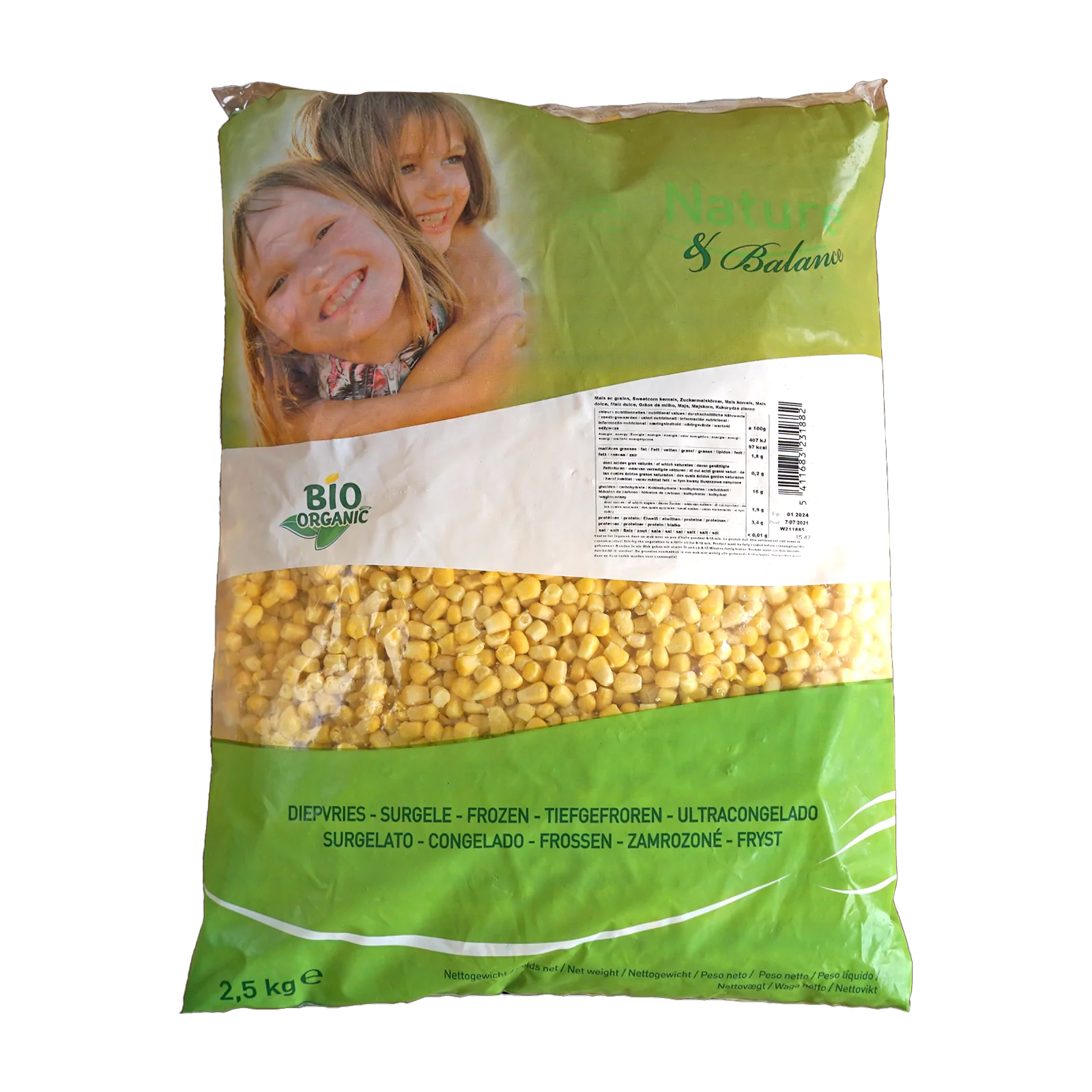 Certified Organic Frozen Sweet Corn from Spain (1kg-2.5kg) - Horizon Farms